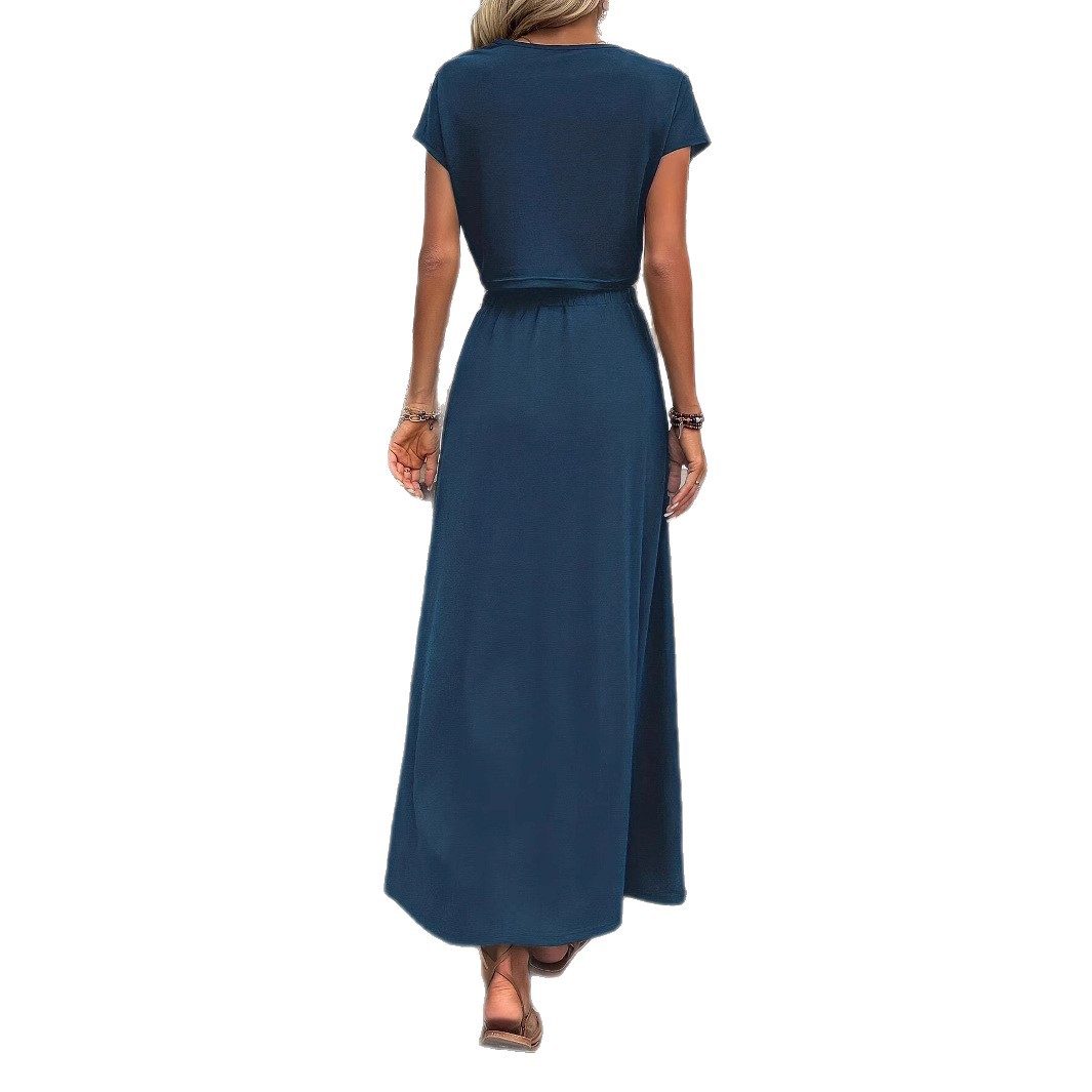 Printed Short-Sleeve T-Shirt and Skirt Set