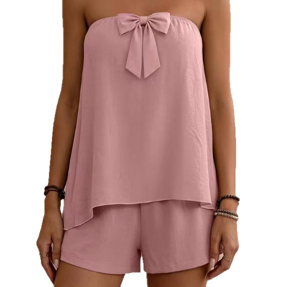 Women's Ruffle Trim Cami and Shorts Two-Piece Set Casual Minimalist