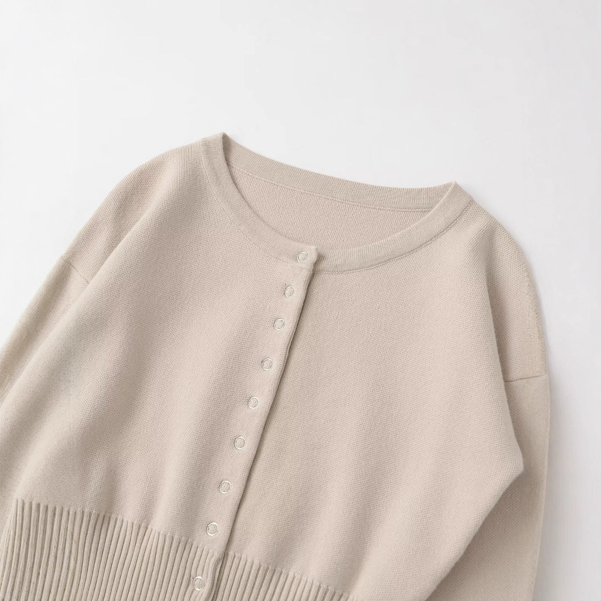 Women's Retro High-Waist Cropped Knit Cardigan