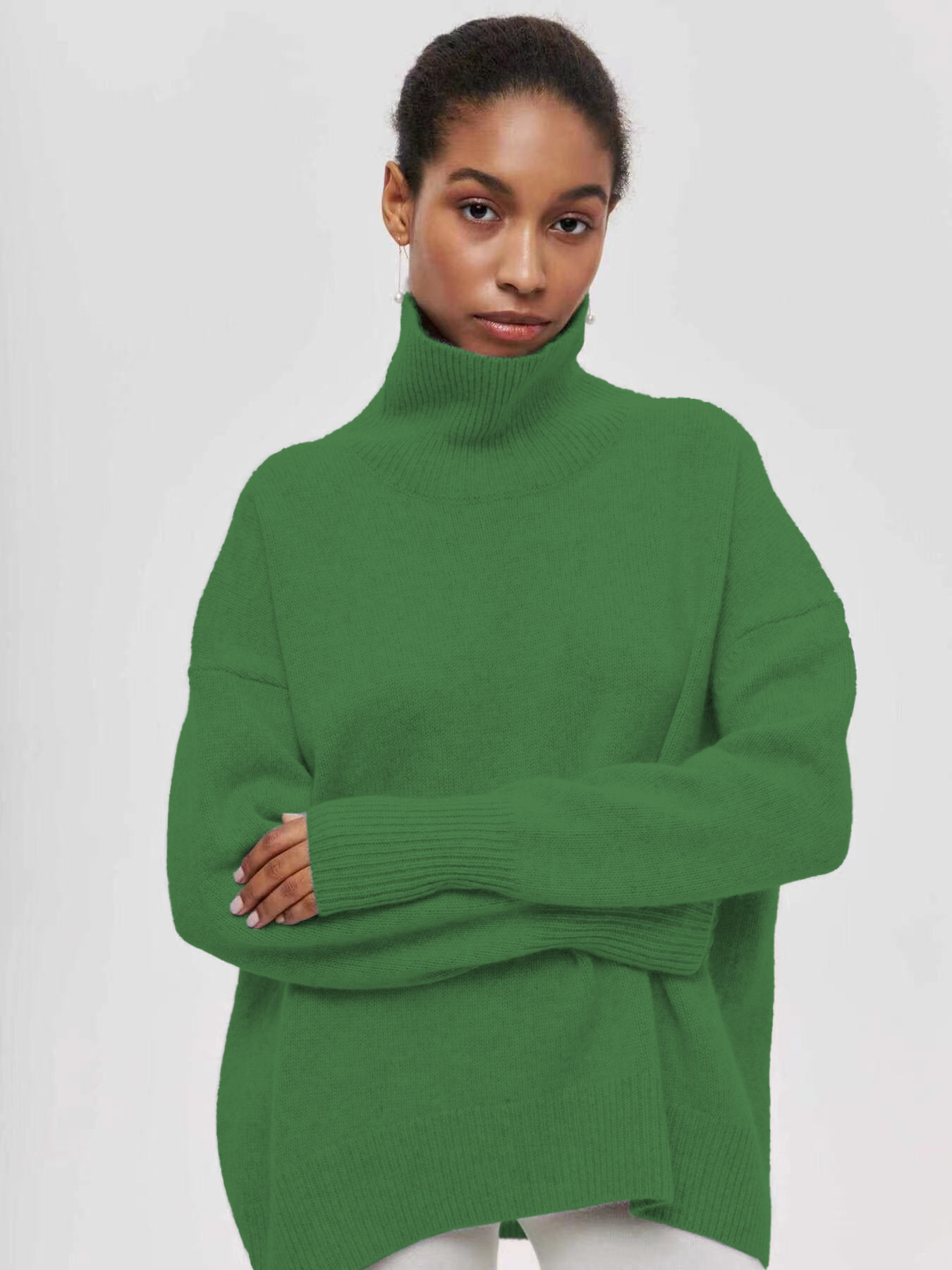 Women's Loose Half-Turtleneck Sweater