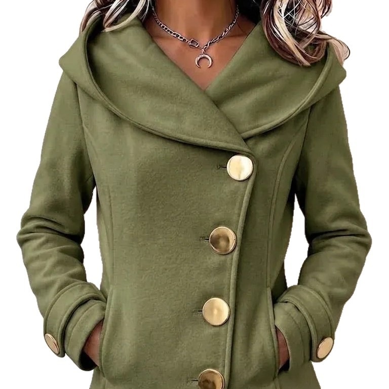 Women's Solid Color Hooded Long Sleeve Sweatshirt