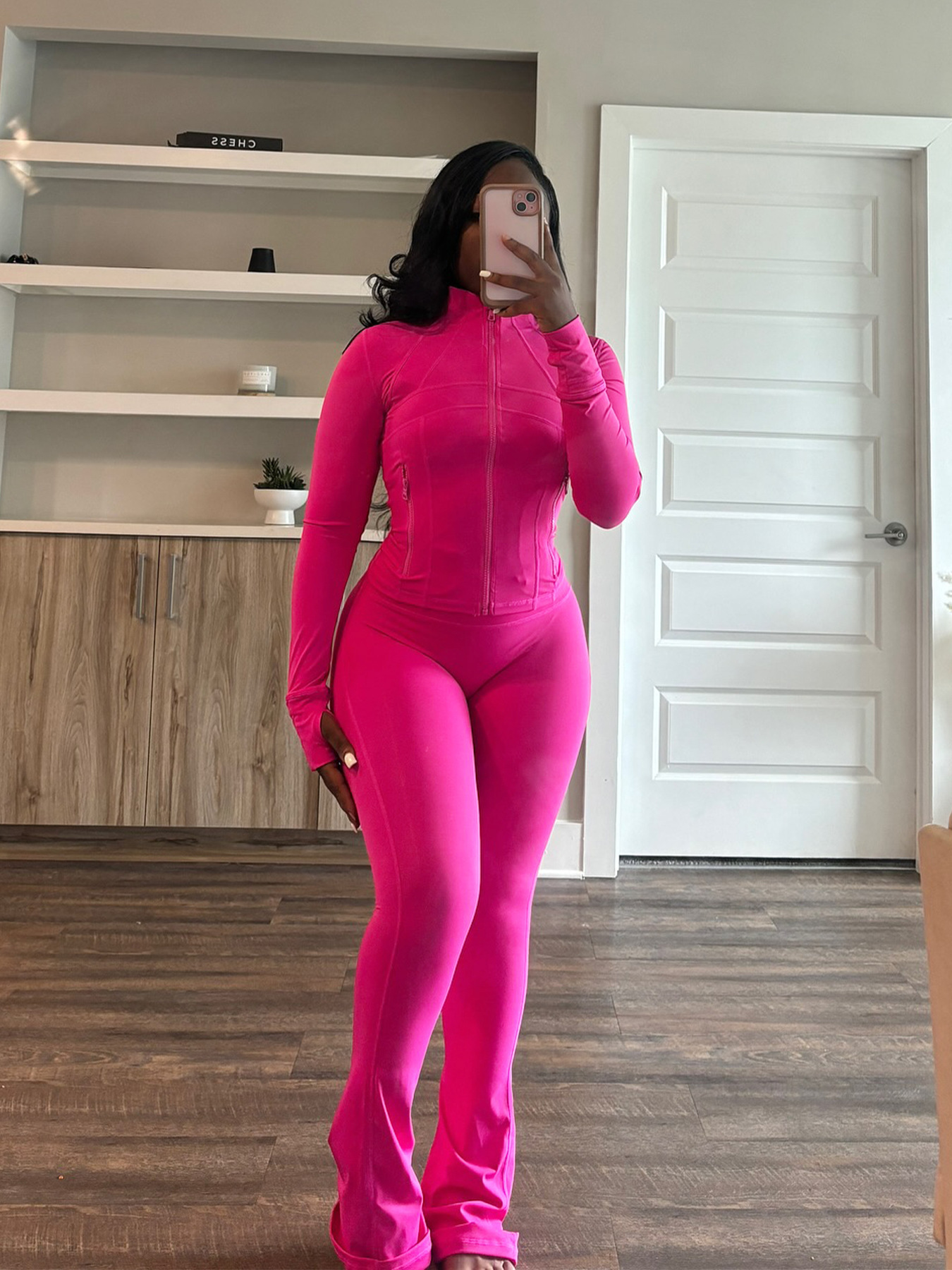 Women's Sexy Slim Fit Long Sleeve Flared Two-Piece Set