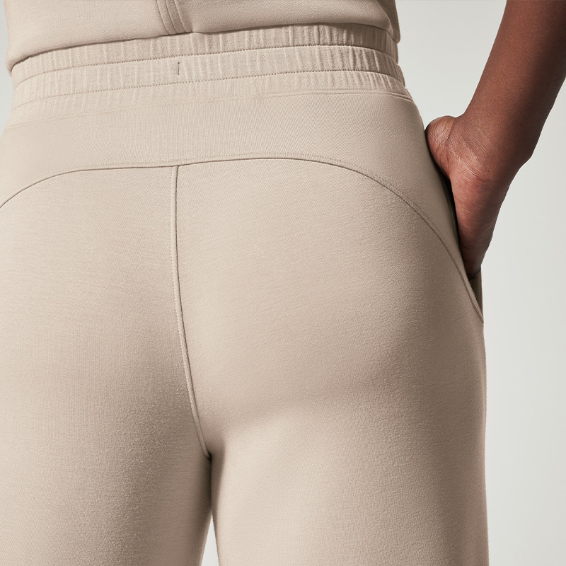 Women's High-Waist Drawstring Knit Pants Slim Fit Solid Color