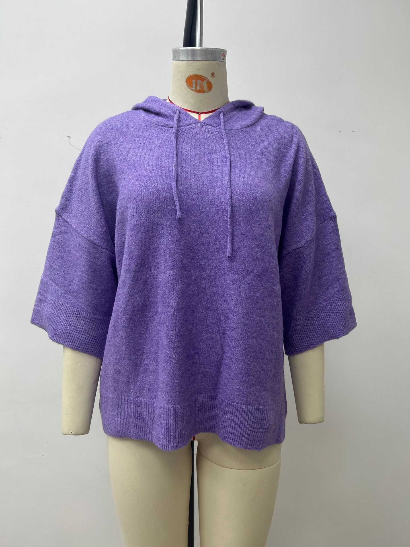 Women's Knit Hooded Drawstring Sweater Loose Fit