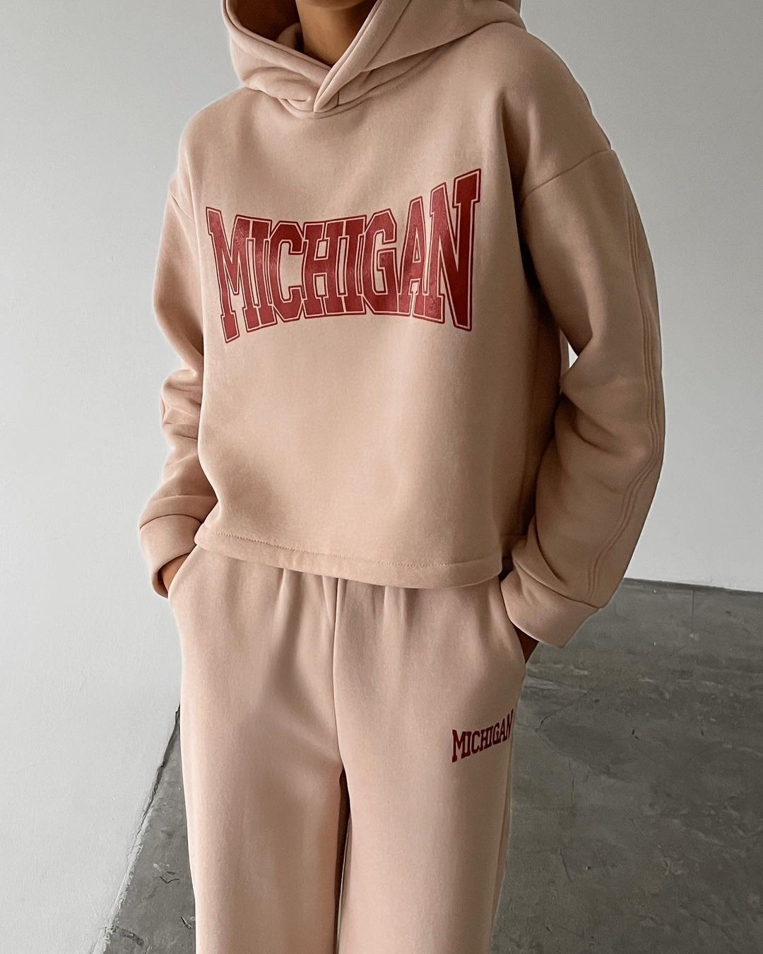 Women's Casual Hooded Letter Print Long Sleeve Pants Set