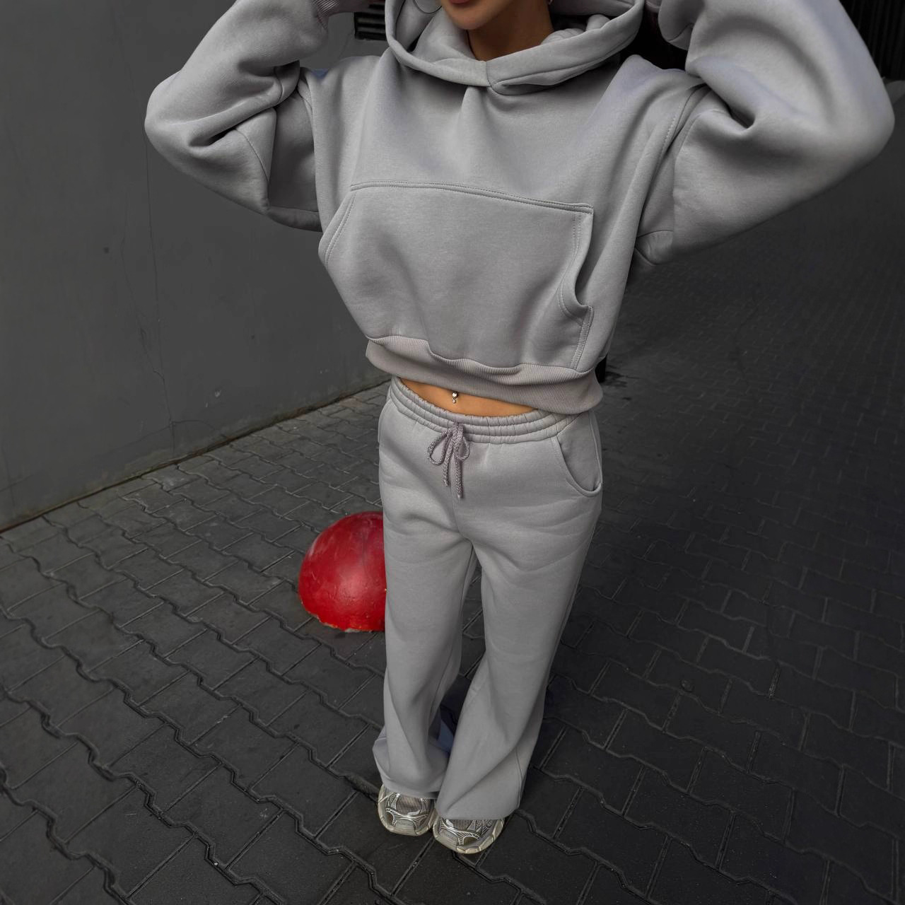 Women's Solid Color Hoodie and Jogger Pants Two-Piece Set