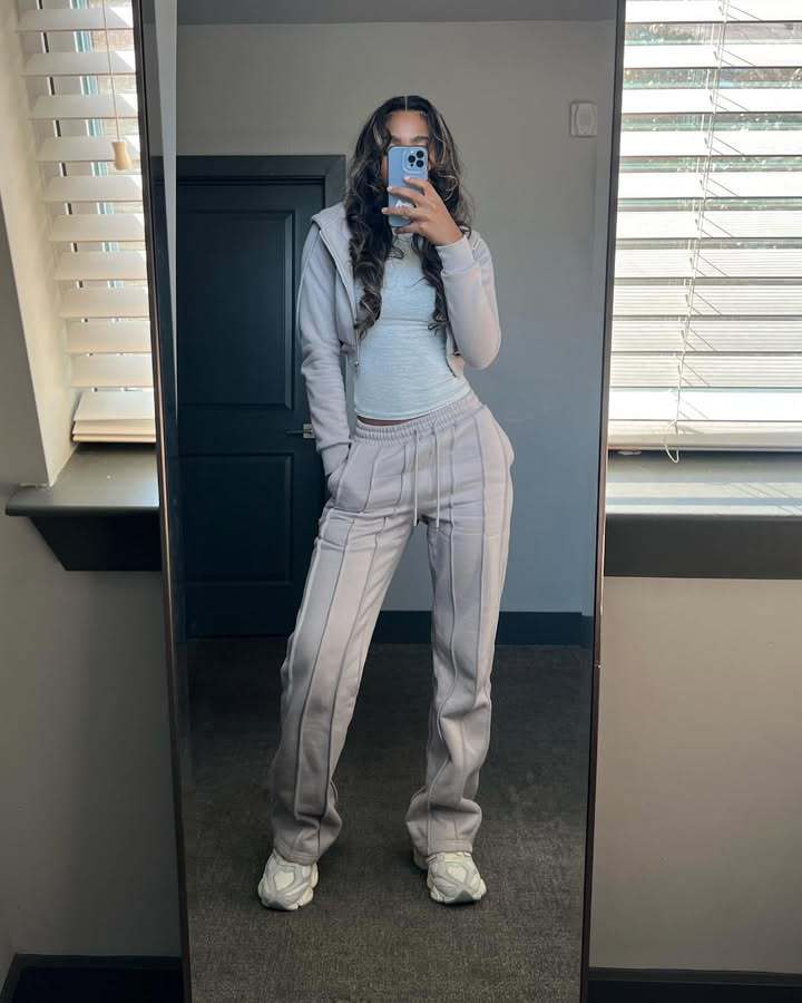 Women's Zip-Up Hoodie and Pants Set Solid Color Knit Lounge Set