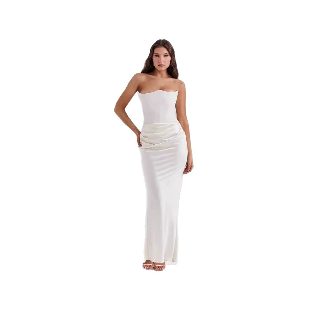Women's Strapless Backless Bodycon Evening Dress