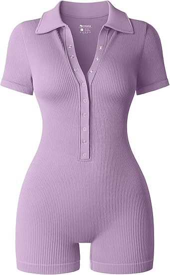 Ribbed V-Neck Women's Yoga Bodysuit with Waist-Cinching Stretch