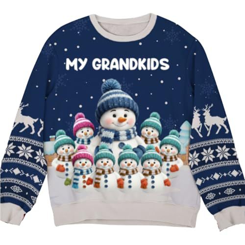 Women's Christmas Forest Snowman Print Crewneck Sweatshirt