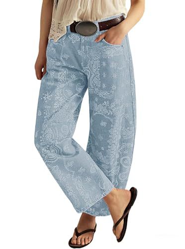 Women's Paisley Print Straight-Leg Casual Pants
