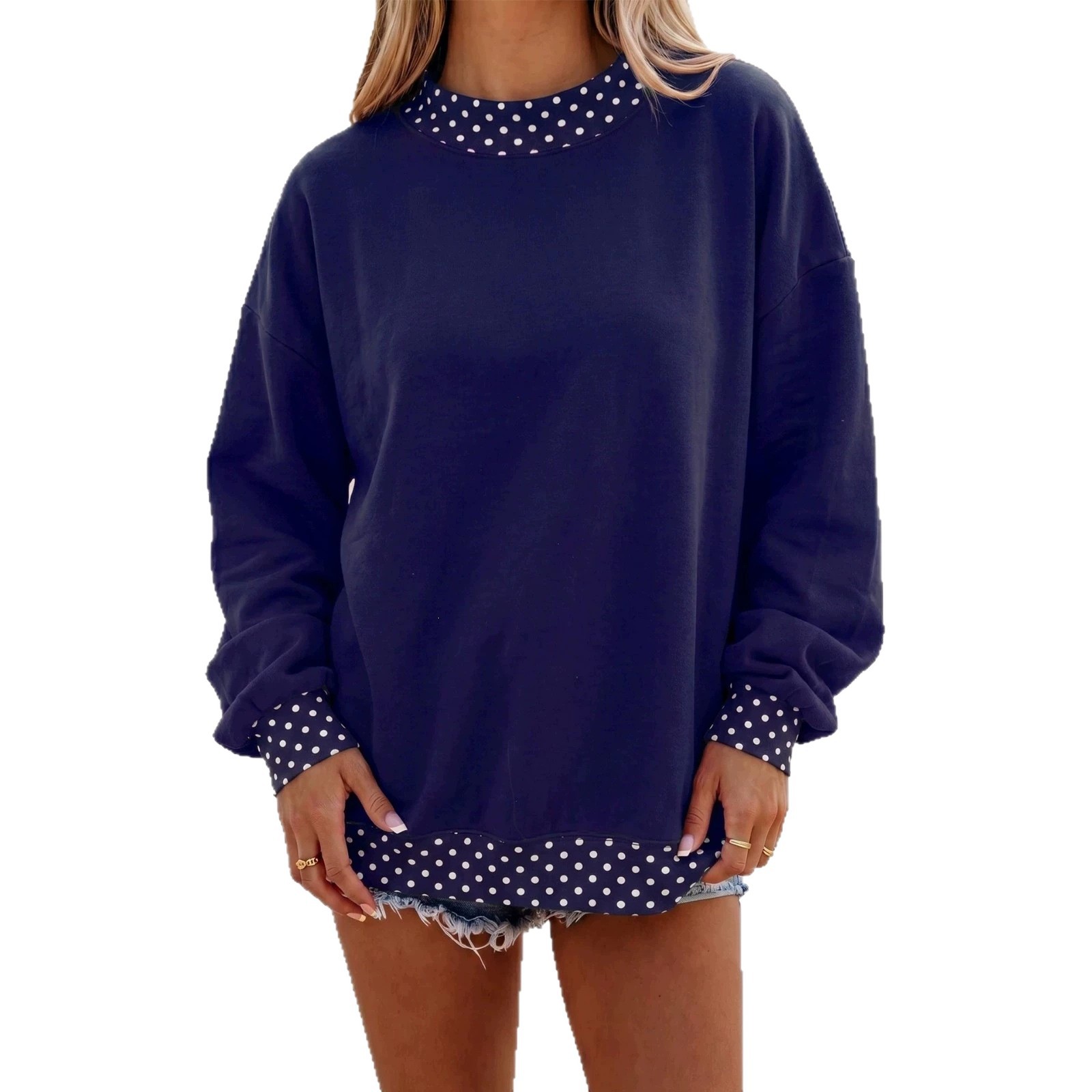 Retro Color-Block Women's Raglan Sleeve Mid-Length Sweatshirt