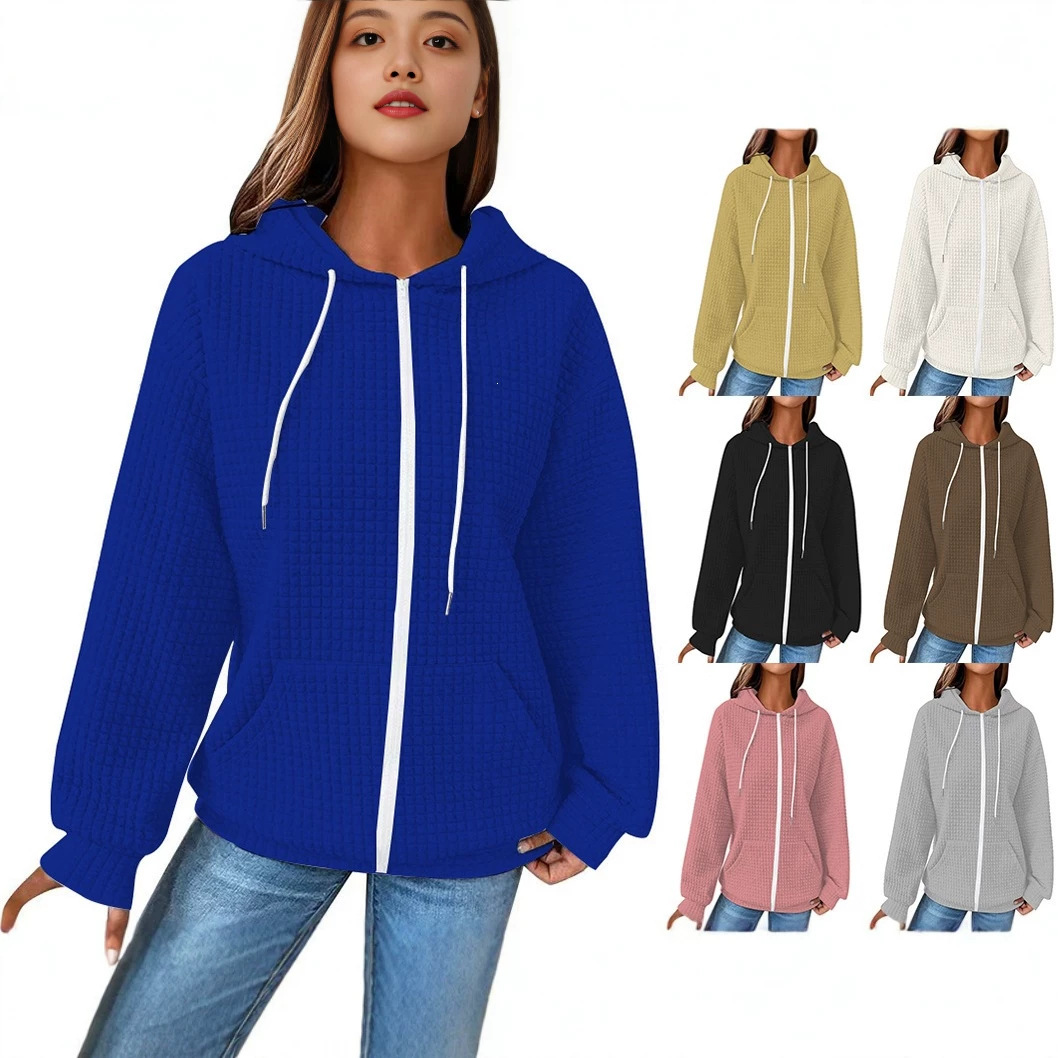 Women's Casual Long Open-Front Hooded Sweatshirt