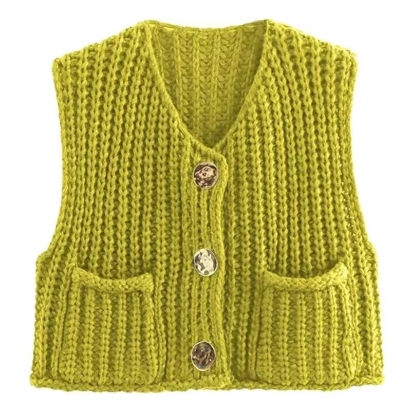 Women's Solid Color Sleeveless Knit Vest