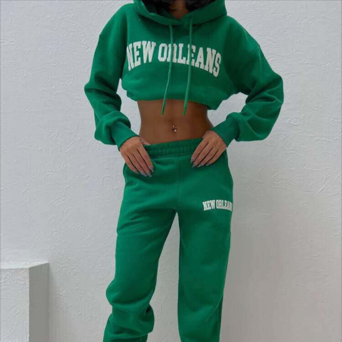 Women's Printed Sweatshirt and Pants Two-Piece Set
