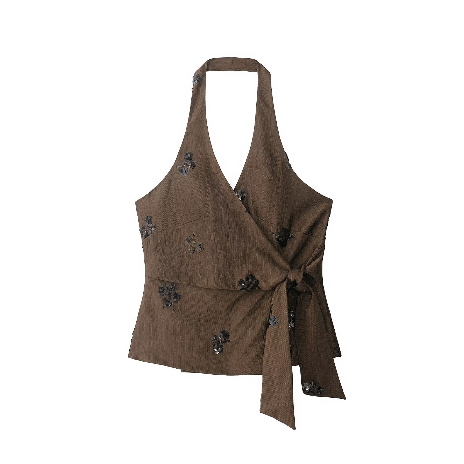 Women's 3D Sequin Embroidered Cami & Wide-Leg Pants Set