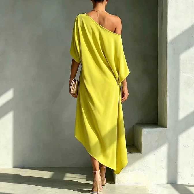 Elegant Minimalist Sleeveless Cotton-Linen Dress