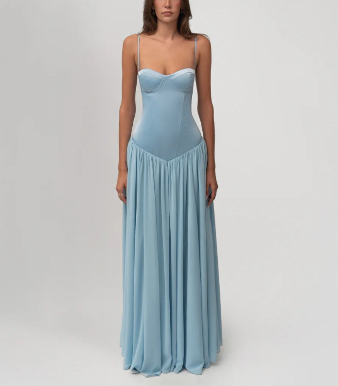 Women's Sleeveless Strapless High-Waist Maxi Evening Dress