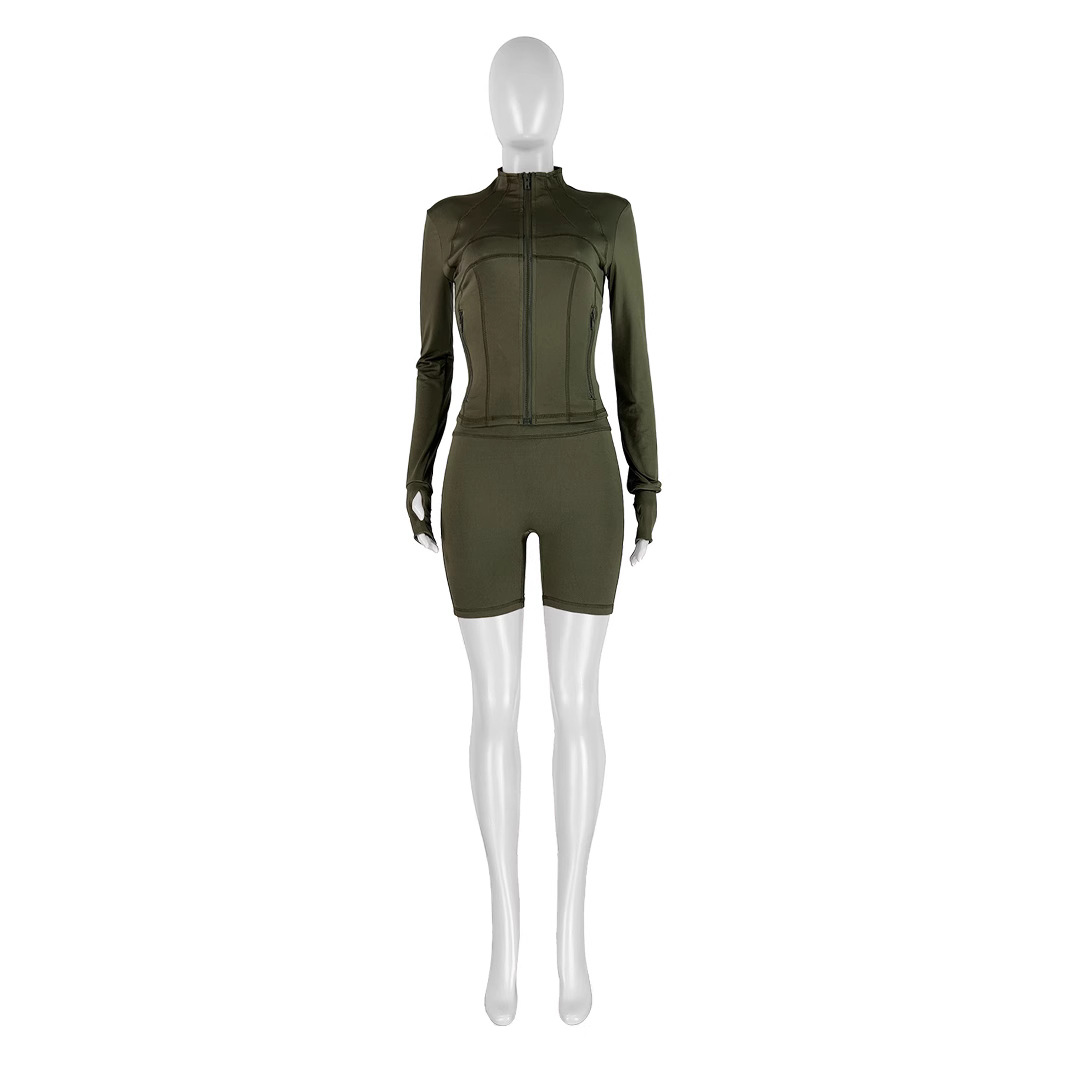 Women's Sexy Bodycon Long Sleeve & Shorts Two-Piece Set
