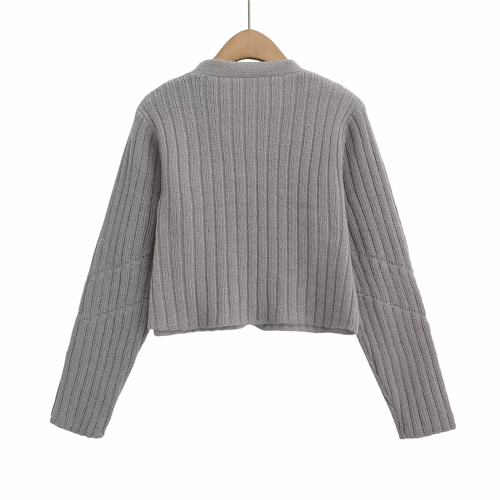 Women's V-Neck Knit Cardigan Solid Color