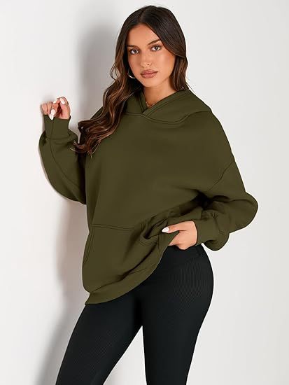 Women's Loose Hooded Sweatshirt Long Sleeve Warm Casual Pullover