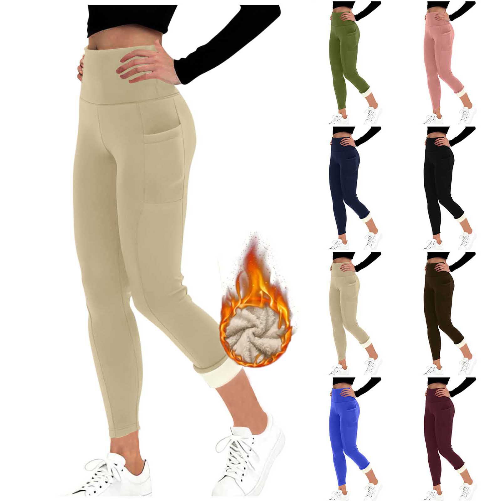 Fleece-Lined High-Waist Yoga Leggings with Pockets