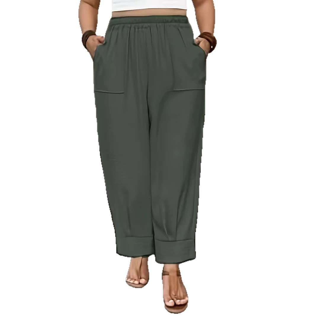 Women's Casual Loose Carrot Pants Plus Size Solid Color