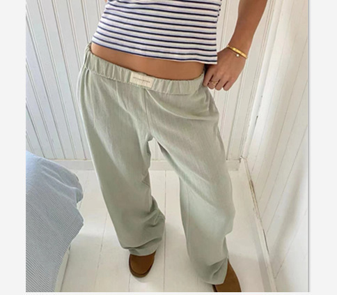 Women's Striped Wide-Leg High-Waist Casual Pants