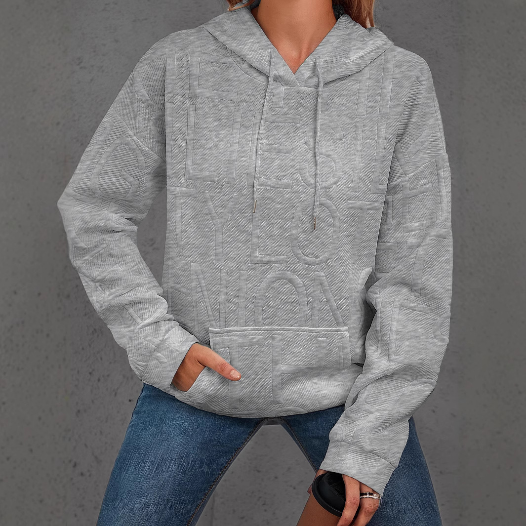 TUME Hooded 3D Print Loose Fit Sweatshirt for Women