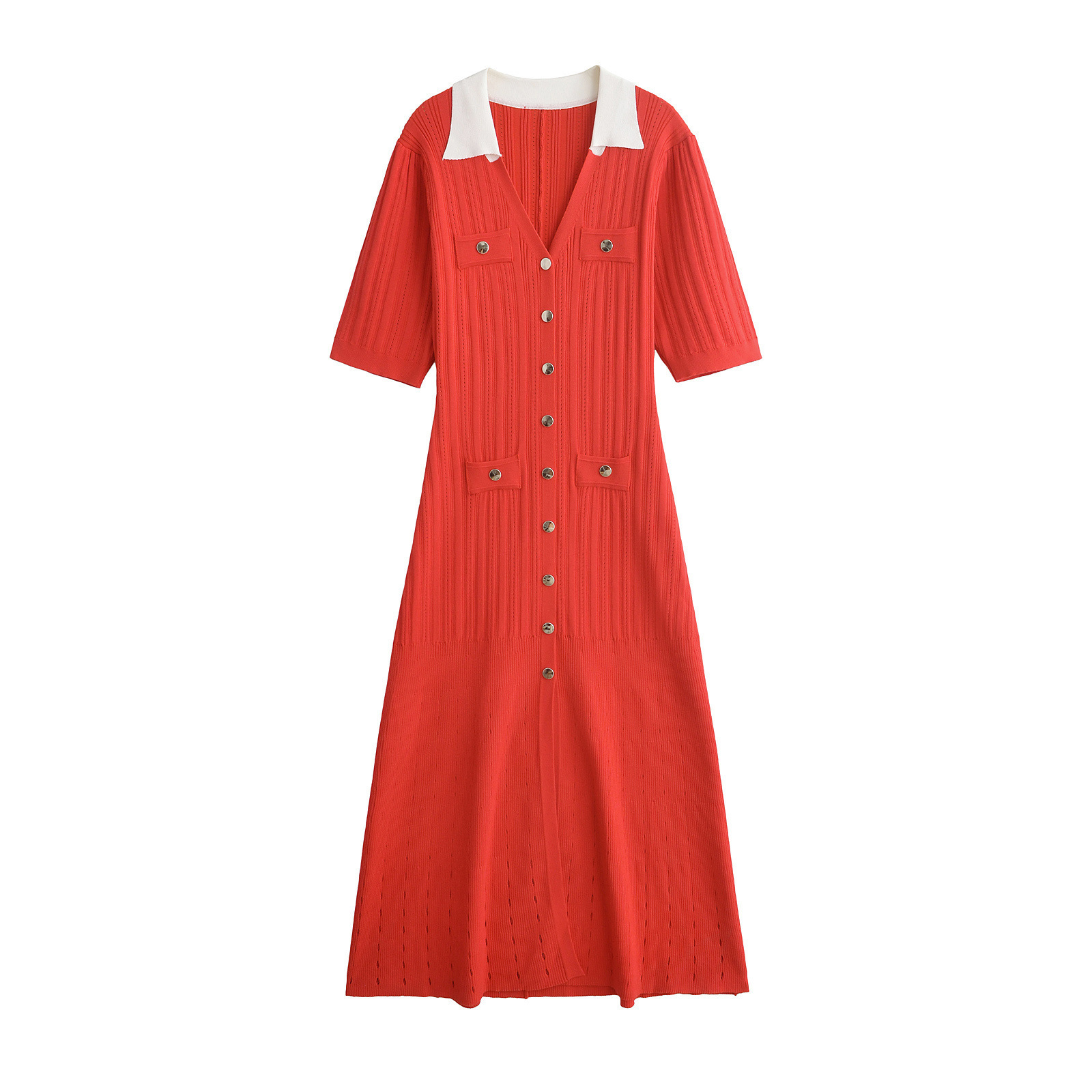 Women's Hollow-Out Knit Short-Sleeve Bodycon Dress