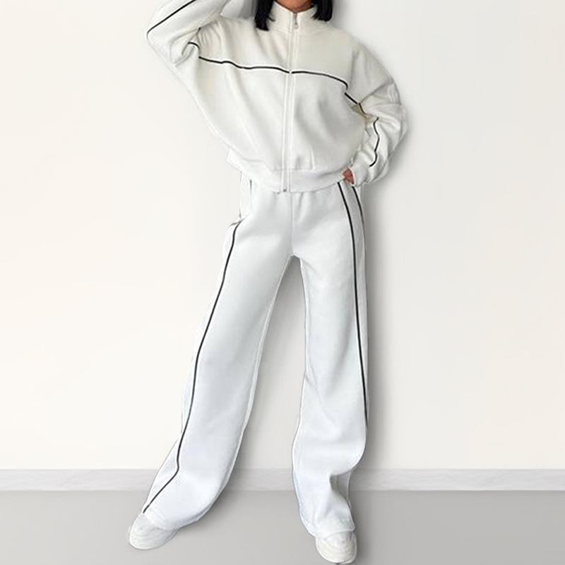 Women's Casual Zip-Up Hoodie and Pants Set