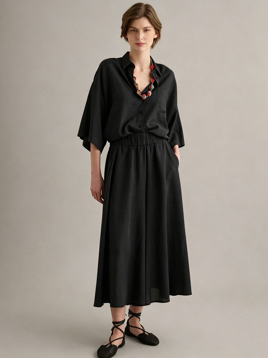 Women's Short Sleeve Top and Skirt Casual Set
