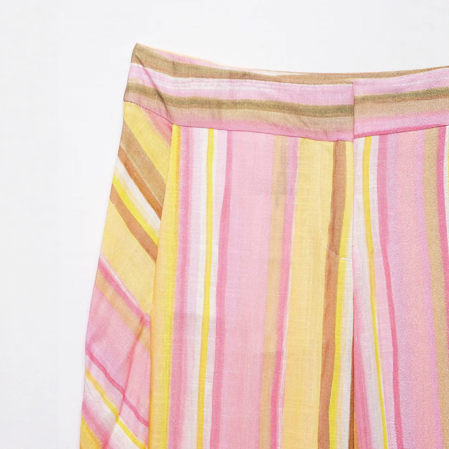 Striped Wide-Leg Casual Pants