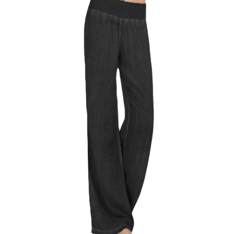 Women's Plus Size Wide-Leg Jeans Lightweight Tencel Denim Pants