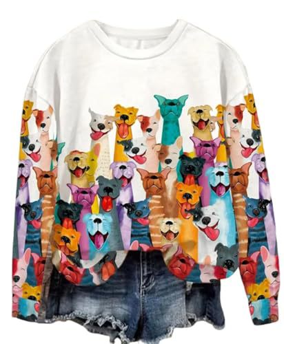 Women's Floral Animal Pumpkin Print Crewneck Sweatshirt