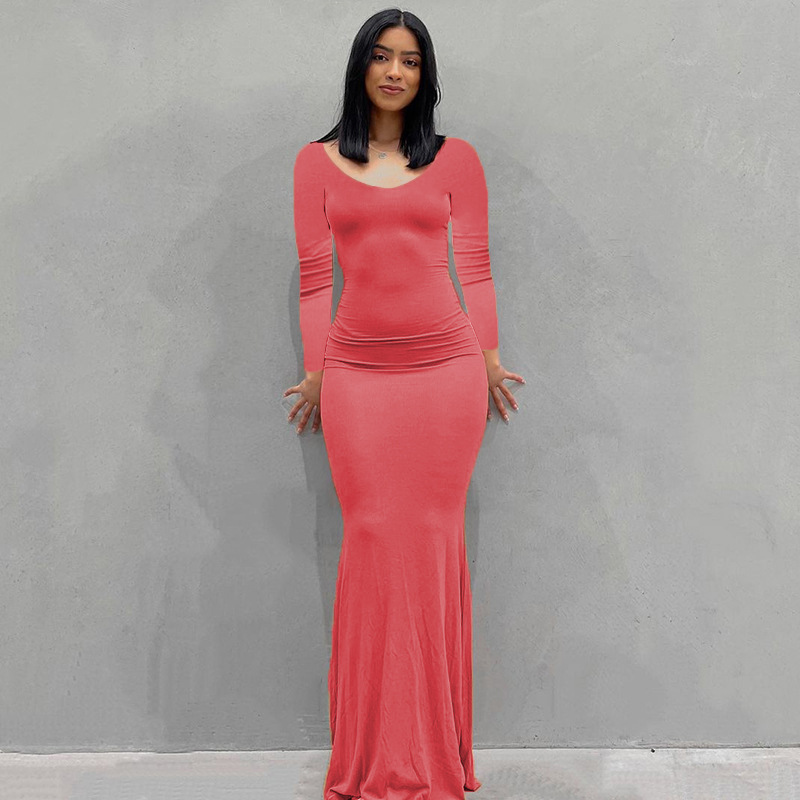 Skims-Inspired Long Sleeve Bodycon Lounge Dress