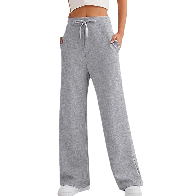 Women's High-Waist Wide-Leg Drawstring Pants with Pockets