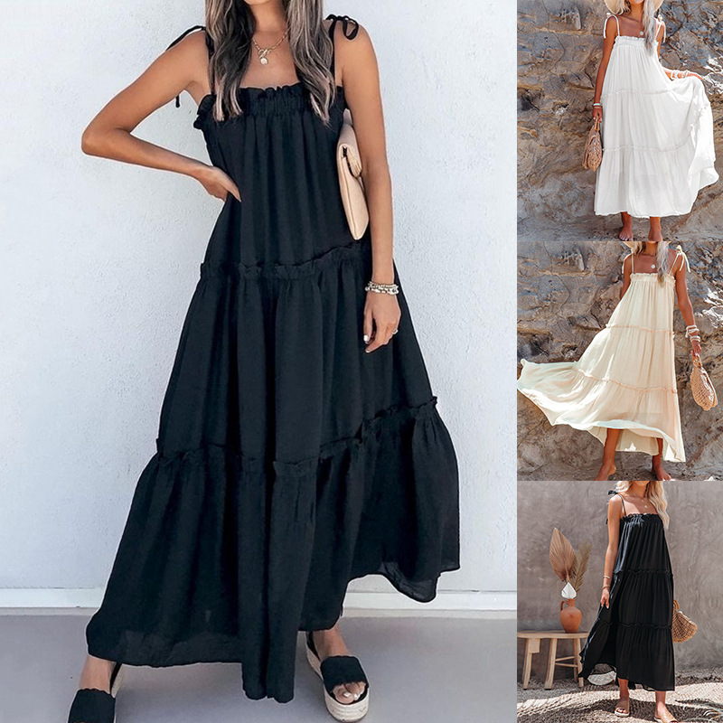 Women's Solid Color Sleeveless Cami Dress