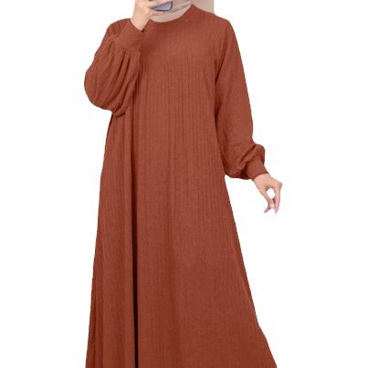 Women's Crew Neck Long Sleeve Solid Color Loose Casual Long Dress