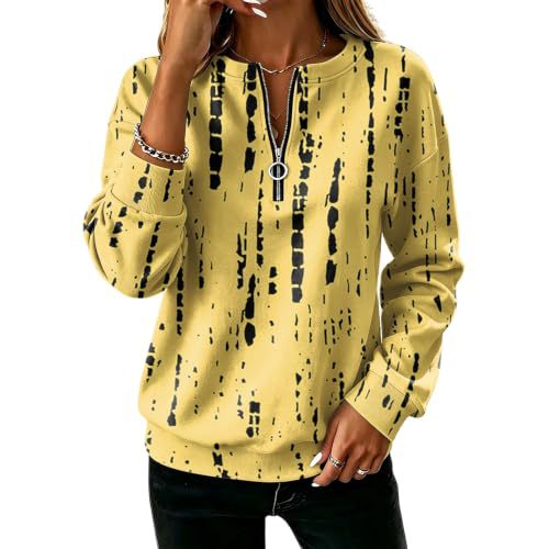 Polka Dot Print Half-Zip Stand Collar Hoodie for Women