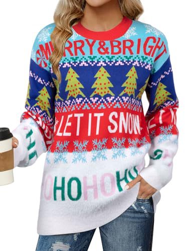 Women's Snowman Reindeer Letter Forest Print Sweatshirt