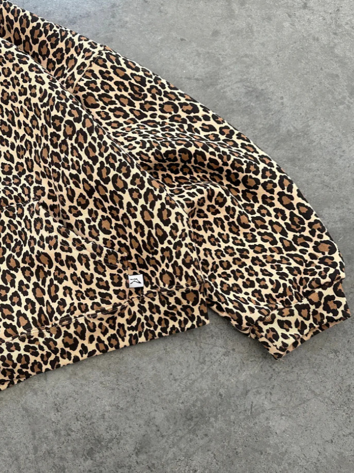 American Retro Leopard Print Hoodie Unisex Y2K Streetwear