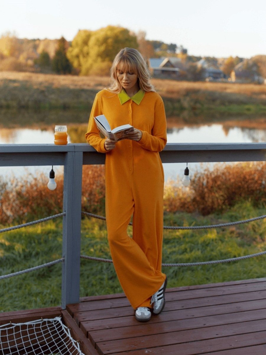 Women's Half-Zip Stand Collar Tracksuit with Drawstring Hoodie and Wide-Leg Pants