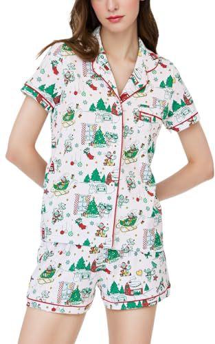 Women's Cuban Collar Polka Dot Print Short Sleeve Top Set