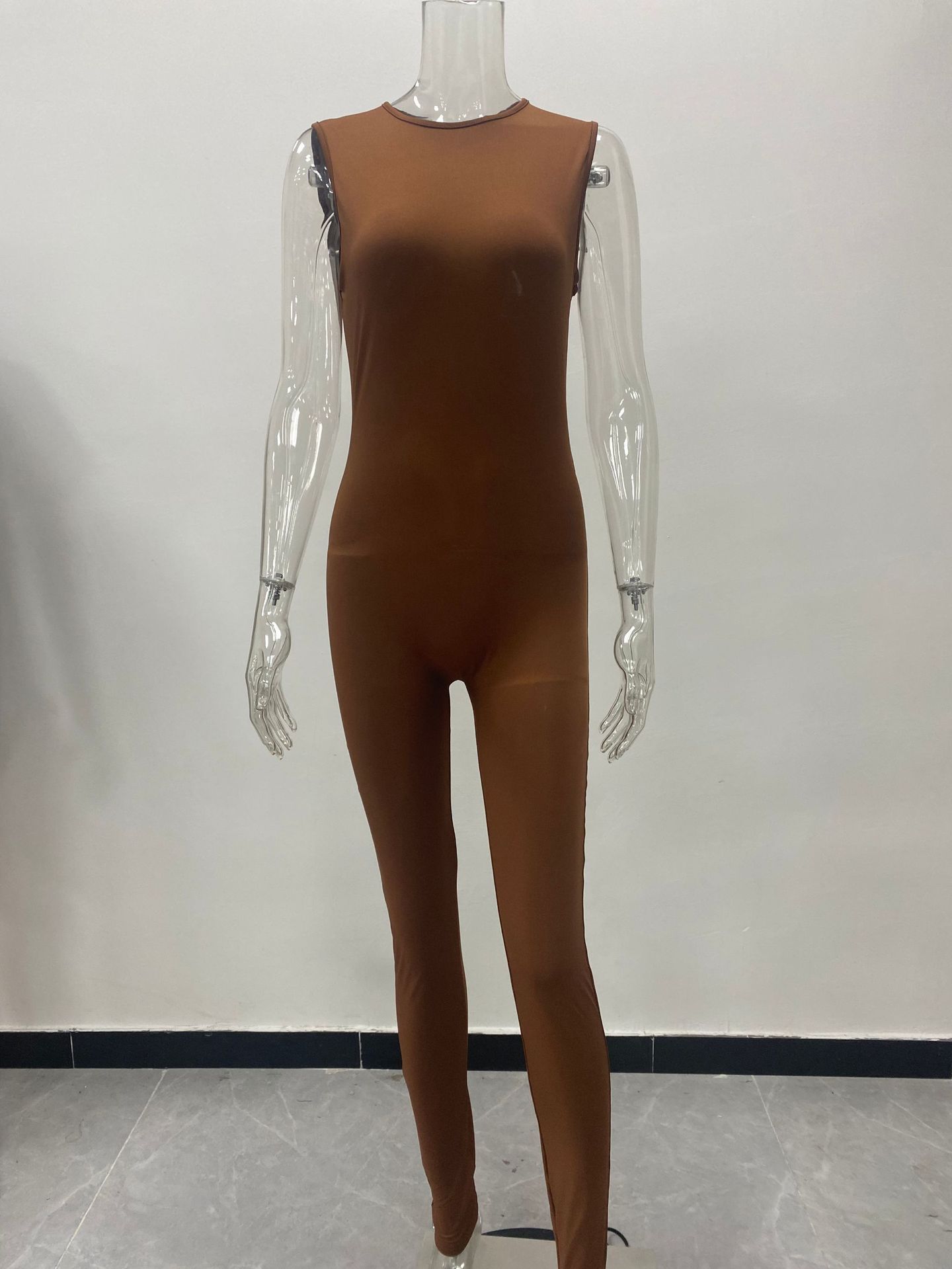 Women's Sleeveless High Waist Bodycon Jumpsuit