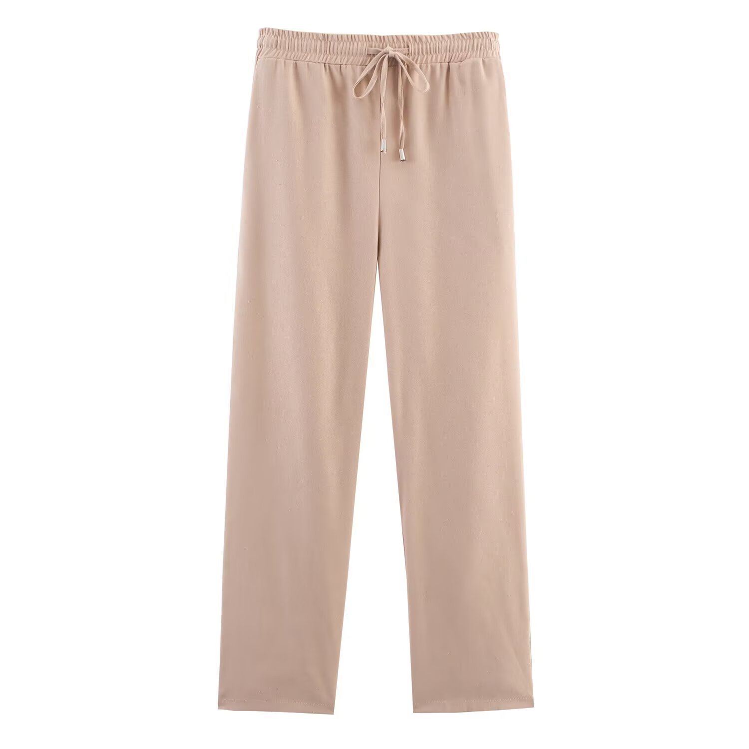 Women's High-Waist Straight-Leg Casual Pants Polyester