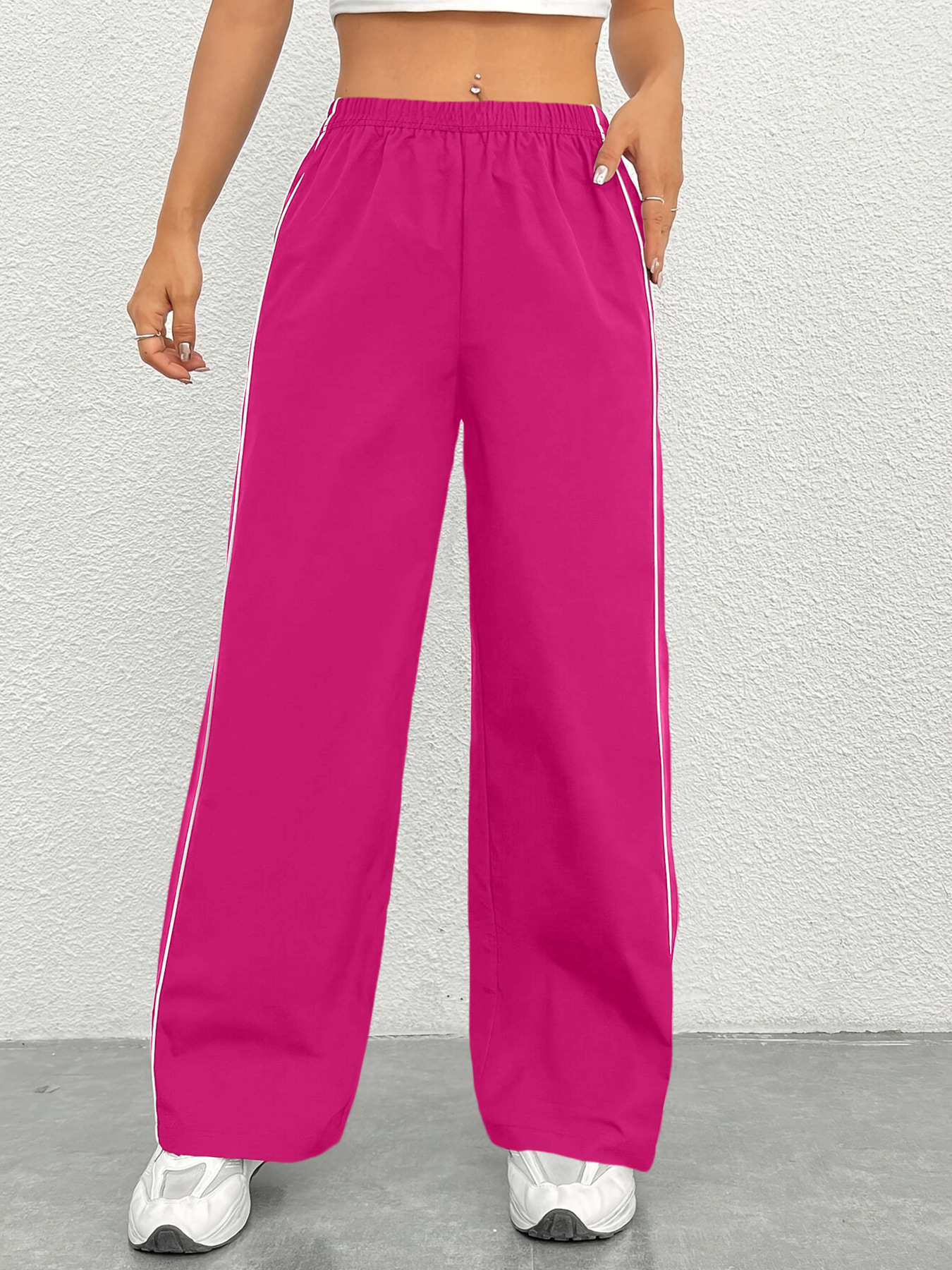 Women's Black Elegant Casual Long Pants