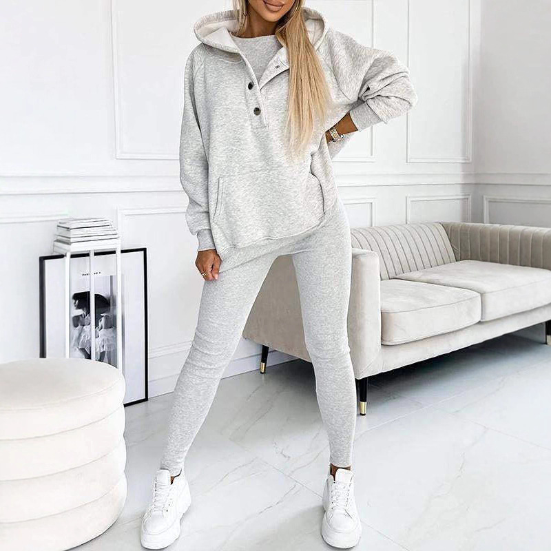 Women's Ribbed Hoodie Tank Top and Pants 3-Piece Set