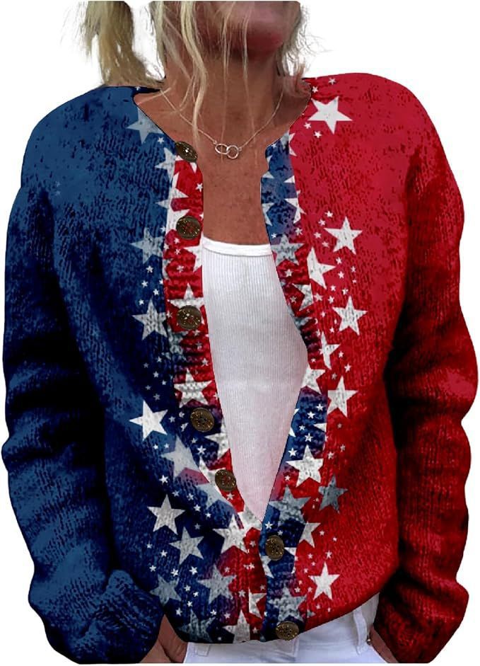 Women's Winter Graphic Print Faux Sweater Cardigan with Button Front