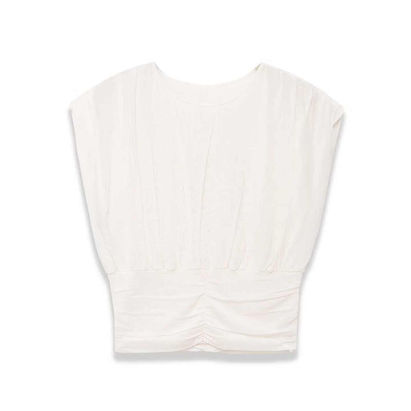 Women's Sleeveless Pleated Knit Tank Top